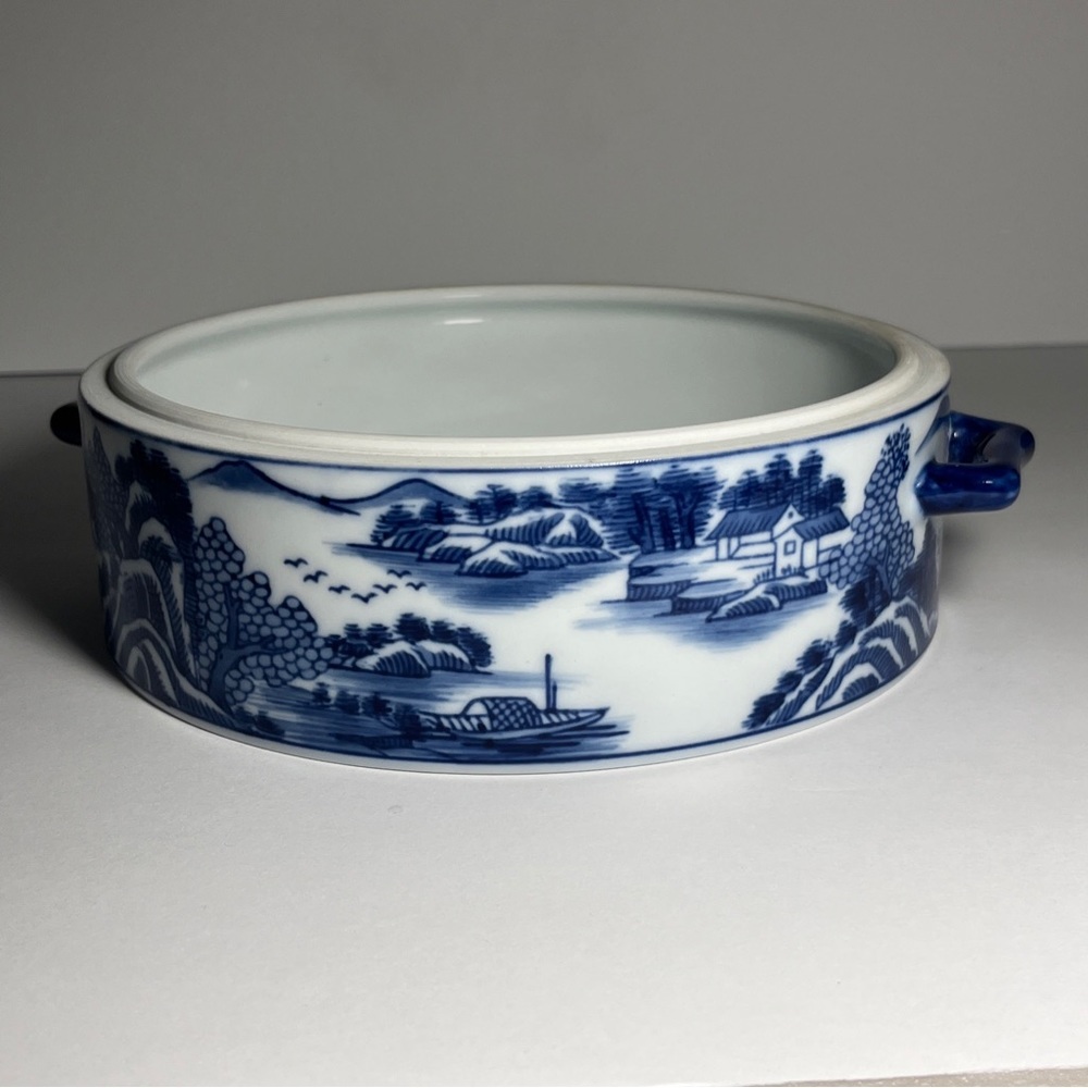 Rare Bombay Porcelain Blue Willow Tiffin Lunch Box Chinese Dragon Stacking Dish - Picture 8 of 9